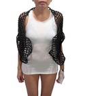 Monarc 1  Soft Black Leather Studded Lattice Shawl  Sculptural Scarf  Unisex