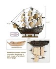 Sailingstory Wooden Pirate Ship Model Black Pearl Sailing Ship Sailboat Decor   