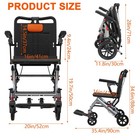 Folding Transport Wheelchair Portable Transport Chair 220lb W  All-terrain Wheel