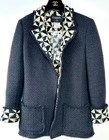 Chanel 2004 Vintage Black Tweed Long Jacket 36 38 40 4 6 8 Coat Cc Logo Vtg S M