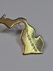 Avon State Of Michigan Tie Tack Lapel Pin Gold Color Metal
