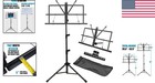Adjustable 2-in-1 Music Stand  Portable Folding Holder With Carrying Bag