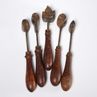 Antique Millinery Hat Making Iron Wood Leaf Flower Mold Tool 5pc Lot Iris Apfel