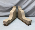 Antique Vintage Pair Brown 10x12 Wood Corbel Chunky Porch Brackets Old 1083-25b