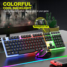 For Pc Laptop 4-pin Rgb Led Backlit Mechanical Gaming Wired Keyboard Mouse 120mm