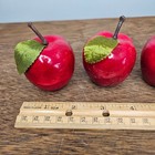 Set Of 5 Vintage Faux Red Apples Artificial Fruit Glossy Kitchen Decor 2 Inch
