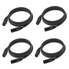 4 Pack 10ft Dmx Cable 3 Pin Xlr Male To Female Stage Signal Cable With Metal Con