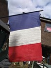 Vintage French Cotton Flag On Pole With Topper