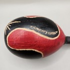 Hand Etched Pair Of Trinidad Tobago Wooden Maracas Red   Black Africa