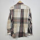 Vintage Nautica Beige Plaid Check Button Up Long Sleeve Shirt Size M Relaxed Fit