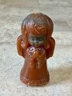 Vintage Angel Candle Figurine     Brown Wax Religious D  cor