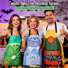 3 Pcs Halloween Couple Costumes Aprons For Adults - Beverage Food Themed