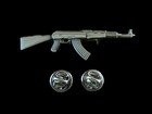 Military Ak-47 Rifle Hat Lapel Pin Double Clutch Back Good Quality