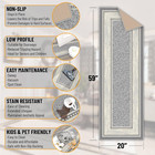 Machine Washable Bordered Design Non-slip Rubberback 2x5 Traditional Runner Rug