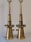 Very Rare Pair 2 Vtg Stiffel Architectural Fine Brass Table Lamps Heavy Nautical