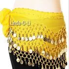  Belly Dance Hip Skirt Scarf Wrap Belt Gold Coins Dancing  Costume 9 Colors 5 3 