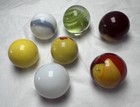 Lot Of 7 Vintage Coca Cola Marbles Red White Yellow