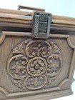 Vintage Max Klein Sewing Box Brown Plastic Faux Wood With Insert Sc2015