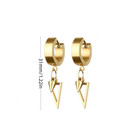 2pcs Mens Womens Stainless Steel Hoop Huggie Drop Dangle Triangle Rivet Earrings