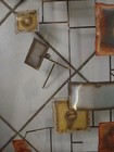 Vintage 70s Brutalist Mixed Metal Wall Sculpture 55  X 37  With Peg Nail Accents