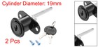 2pcs Drawer Lock 19mm Cylinder Diameter For Desk Cabinet Locker Showcase Black