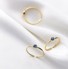 925 Sterling Silver Blue Cz Zirconia Pinkie Above Knuckle Midi Open Ring A3458