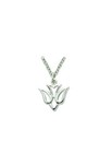 Ladies Sterling Silver Holy Spirit Dove Christian Medal Pendant Necklace