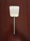 Vintage Art Deco Hand Mirror - Black Enamel   Silver-tone Fluted Handle