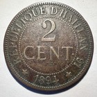 1894 Haiti 2 Centimes  Vg