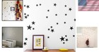 Stars Wall Decal Vinyl Sticker Kids Room Decor Black 110pcs Reusable Space Theme