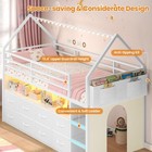 Twin Size Loft Bed For Kids 8 Storage Drawers   Led Lights
