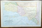 Antique 1892 Santa Barbara Ventura Los Angeles Orange Counties California Map