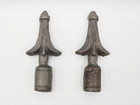 Cast Iron Fence Post Finial Ornament Pair 4  Tall X 1 75  Wide  5 8  Opening