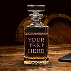 Custom Text Whiskey Decanter - Personalized Laser Engraved Whisky Glass Bottle