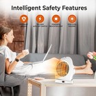 Comfort Zone Desktop Oscillating Fan-forced Portable Space Heater  White