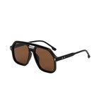 Retro Trendy Aviator Uv400 Sunglasses Men Vintage 70s 80s Square Flat Top Shades