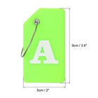 2pcs 3 6 x2  Silicone Luggage Tags Id Card Holder Labels Letter A  Green
