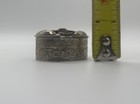 Vintage Silver Repousse Pill Box Ring Box Silver Tone Metal Trinket Pill Box Amb
