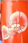 Vintage Chinese Japanese Tin Litho Loose Tea Canister Metal Cylindrical Orange