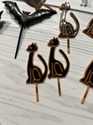 Vintage Halloween Skeleton  Bat  Cat  Cake  Toppers 15 Various Cupcake Picks Lot