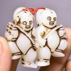 4cm Old Chinese White Jade Hand Carving Tongzi Boys Girls Pair Pendant