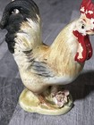 Vintage Enesco  Ceramic Hen And Rooster  Chicken Figurine Sculpture Japan W5