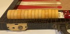 Vintage Backgammon Game Bakelite Red Swirl   Butterscotch Pieces Tested Crisloid