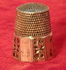 Antique Simon Bros Co Sterling Silver Thimble  11- Floral  Multi-panel Band