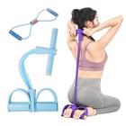 Fitness Resistance Bands 6 Tube Workout Pedal Ankle Puller W figure 8 Resistance