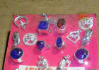 Vintage Display 5c Card Jewelry Sale  Charms  Rings   Etc No  5