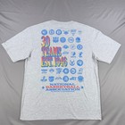 Nba Mens Medium Gray Cotton Blend 30 Teams Est 1946 Graphic T-shirt Short Sleeve