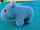 Vintage Dakin Wool Mohair Little Hippo Mini 4  Plush Stuffed Animal 1985 Rare 