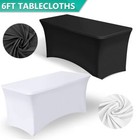 Spandex 4ft  6ft  8ft Stretch Fitted Tablecloth Table Cover Wedding Event
