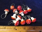 Vintage 13pc Red Polka Dot 5 8  Mushroom Japan Lucky Millinery Craft Lot Nd3a